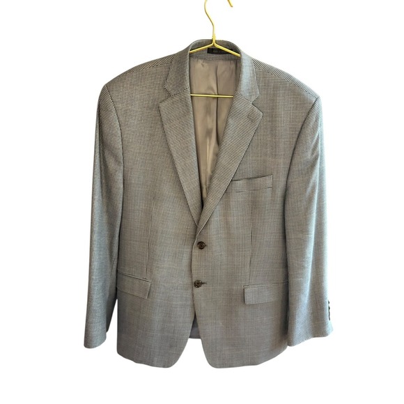 Lauren Ralph Lauren grey, black and blue houndstooth silk/wool blazer. 44s - Picture 1 of 9